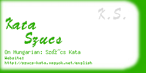 kata szucs business card